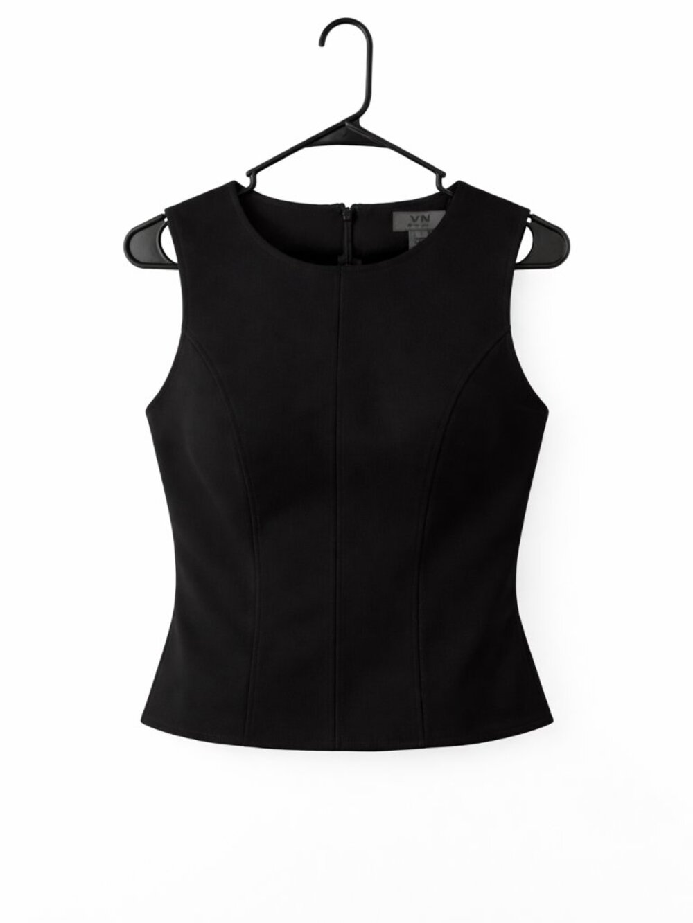 Votre Nom Black Structured Vest Minimalist Sleeveless Tailored Top Size 2 - Picture 3 of 5